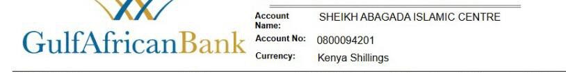 Shaykh Abagadda's account number